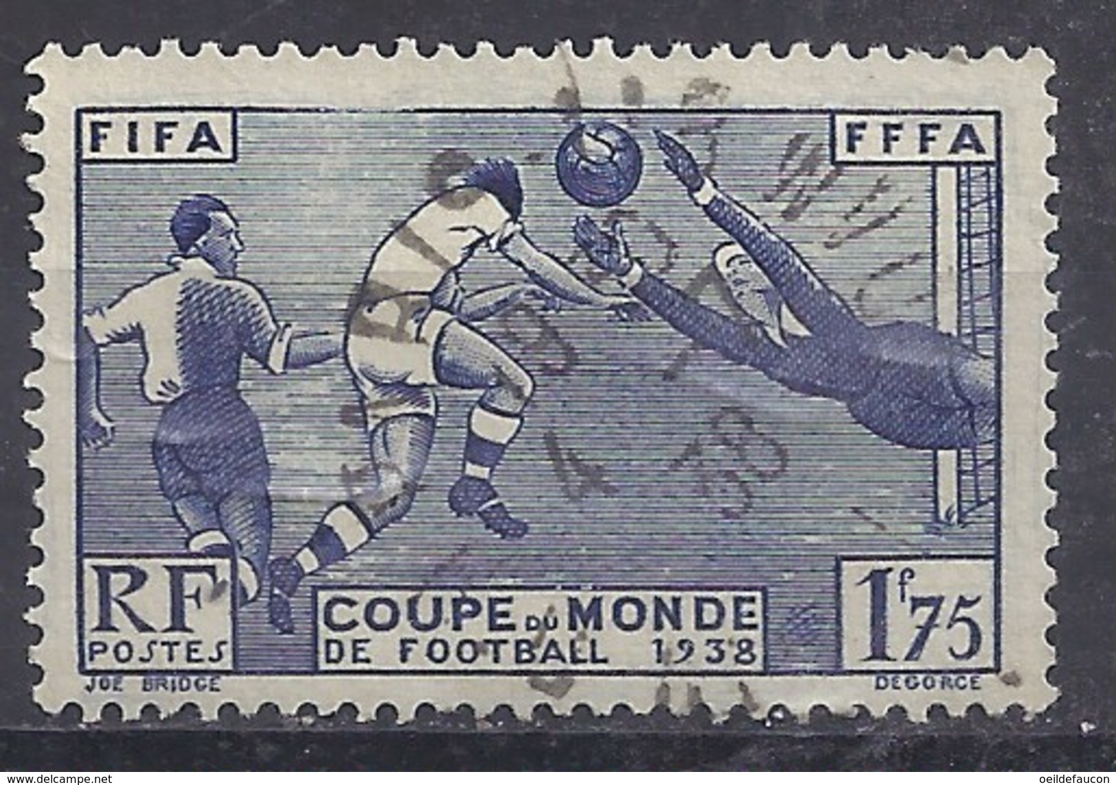 FRANCE - Yvert 2012 - 396 - Cote 15 &euro; - 3r Coupe Mondiale De Football à Paris - 1938 – Frankrijk