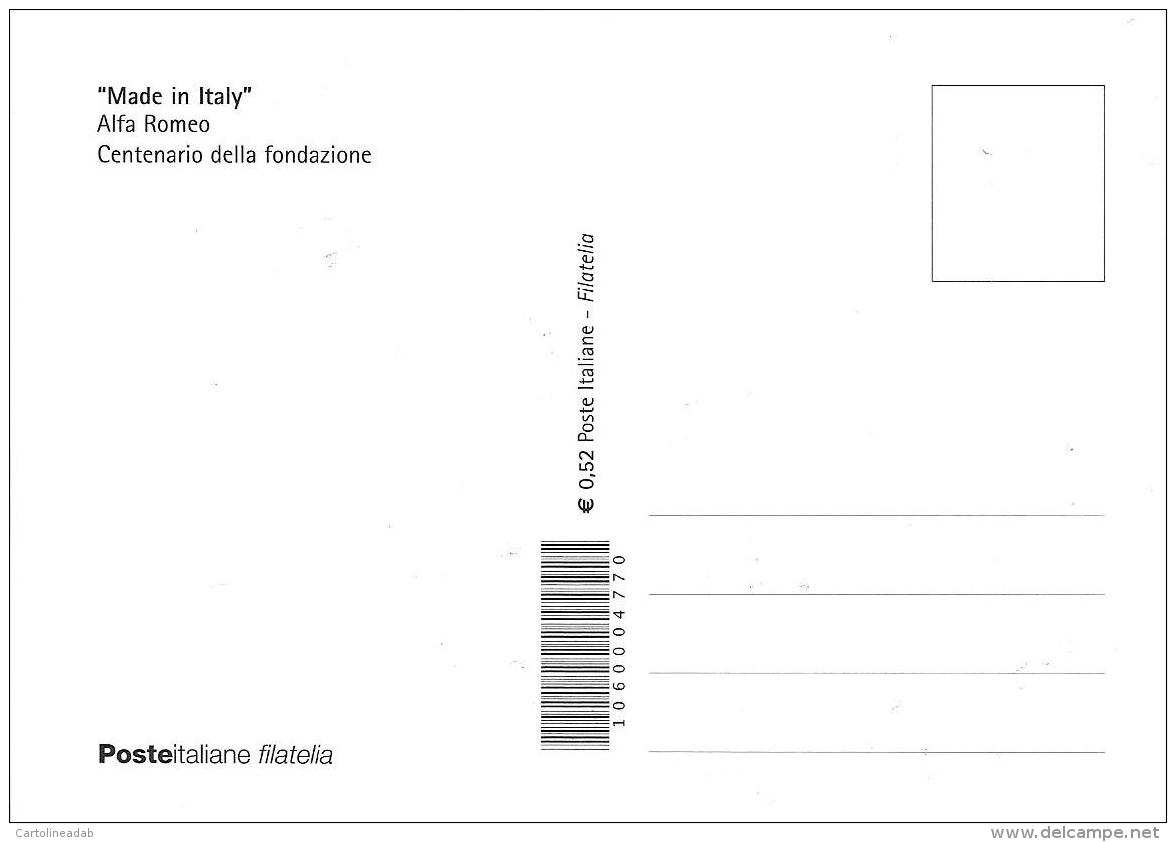 [MD0662] CPM - CENTENARIO DEL MARCHIO ALFA ROMEO - POSTE ITALIANE - CON ANNULLO 20.3.2010 - NV - Altri & Non Classificati