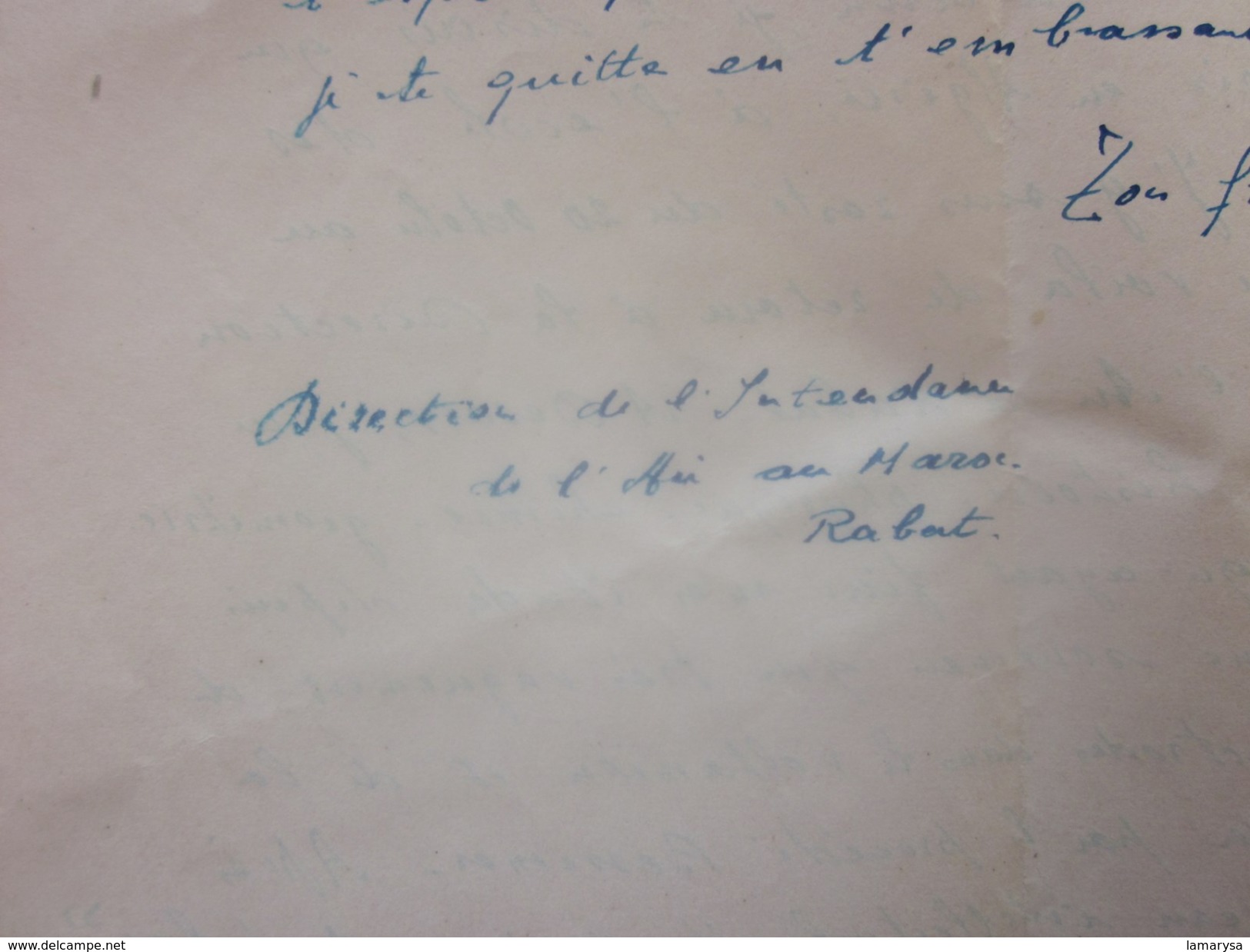 WW2-Infanterie Air Rabat Maroc Cie d'écoute & radiogoniométrie BPM 507 Marcophilie Lettre & Courrier Guerre 1939-45