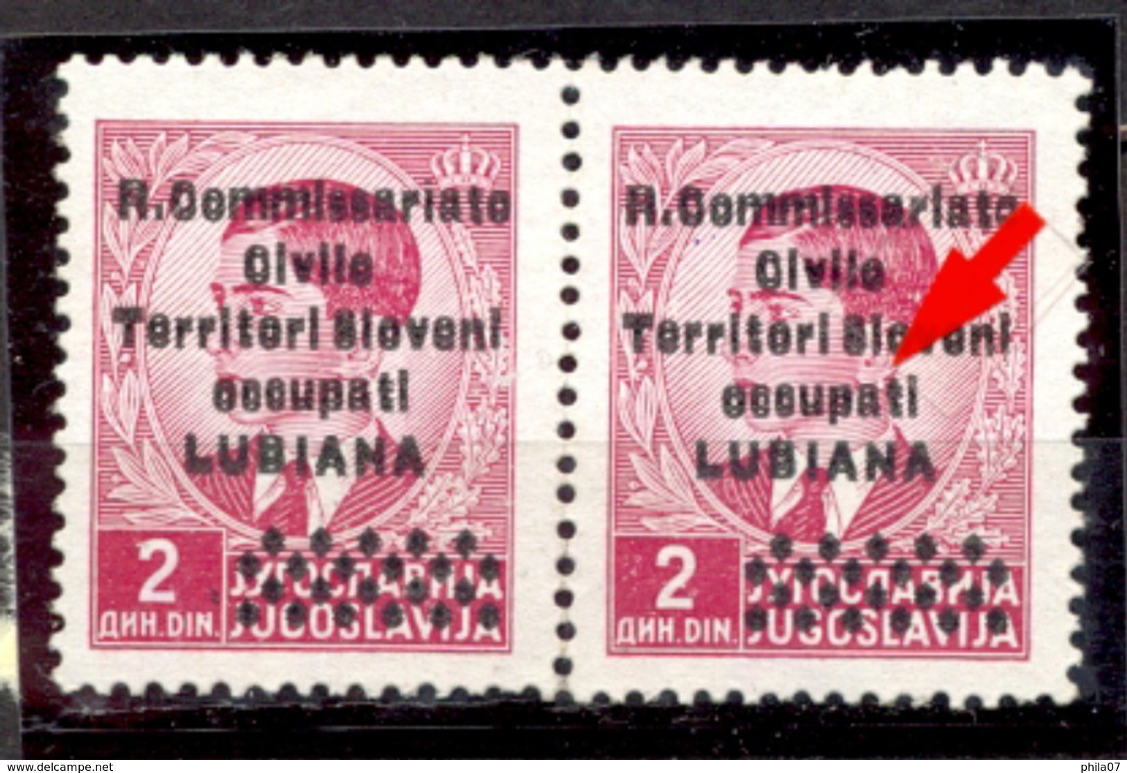 Italy - Occupation Of Slovenia - Double Overprint And Earring Error, MNH / 2 Scans - Sonstige & Ohne Zuordnung