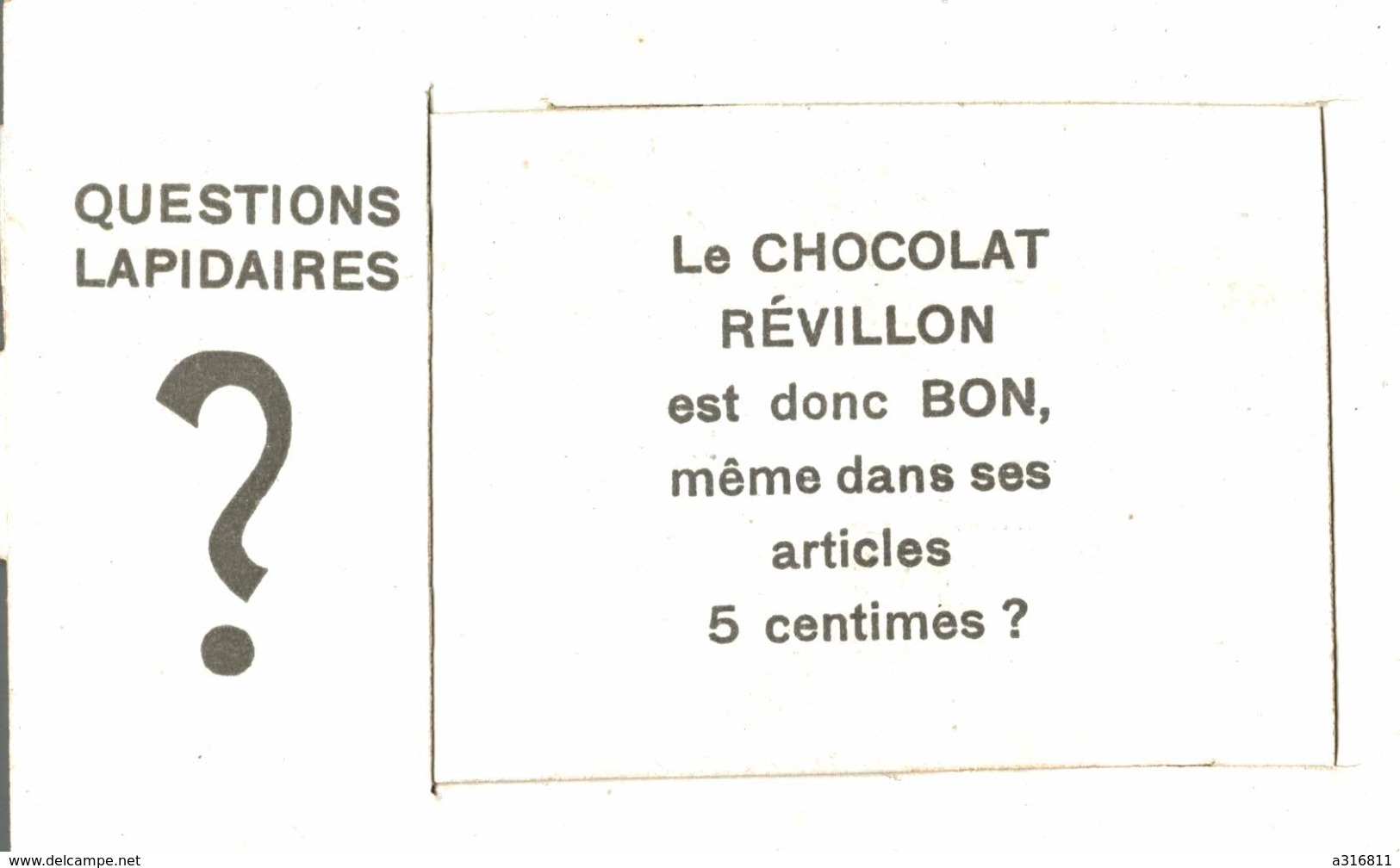 Chromos CHOCOLAT REVILLON  A SYSTEME  RARE - Revillon