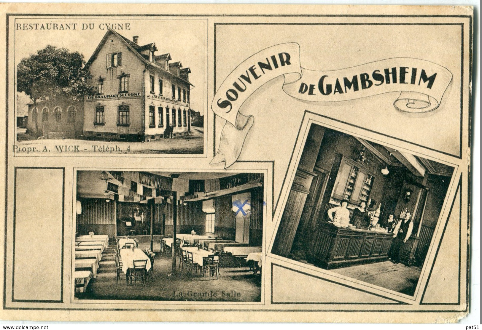 67 - Gambsheim : Souvenir De  ...- Restaurant Du Cygne - Gambsheim