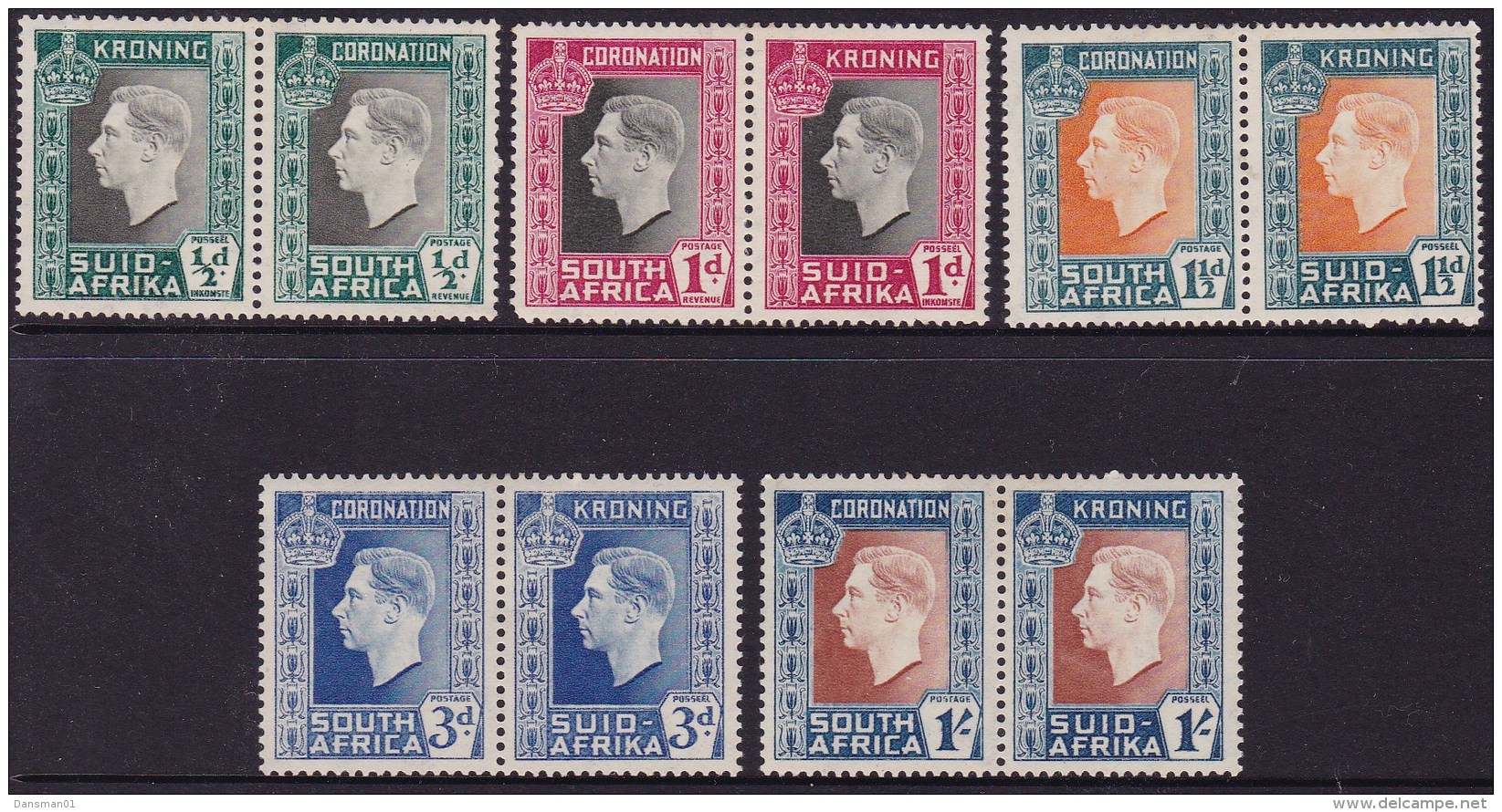 South Africe 1937 Sc  74-78 Mint Hinged - Ungebraucht