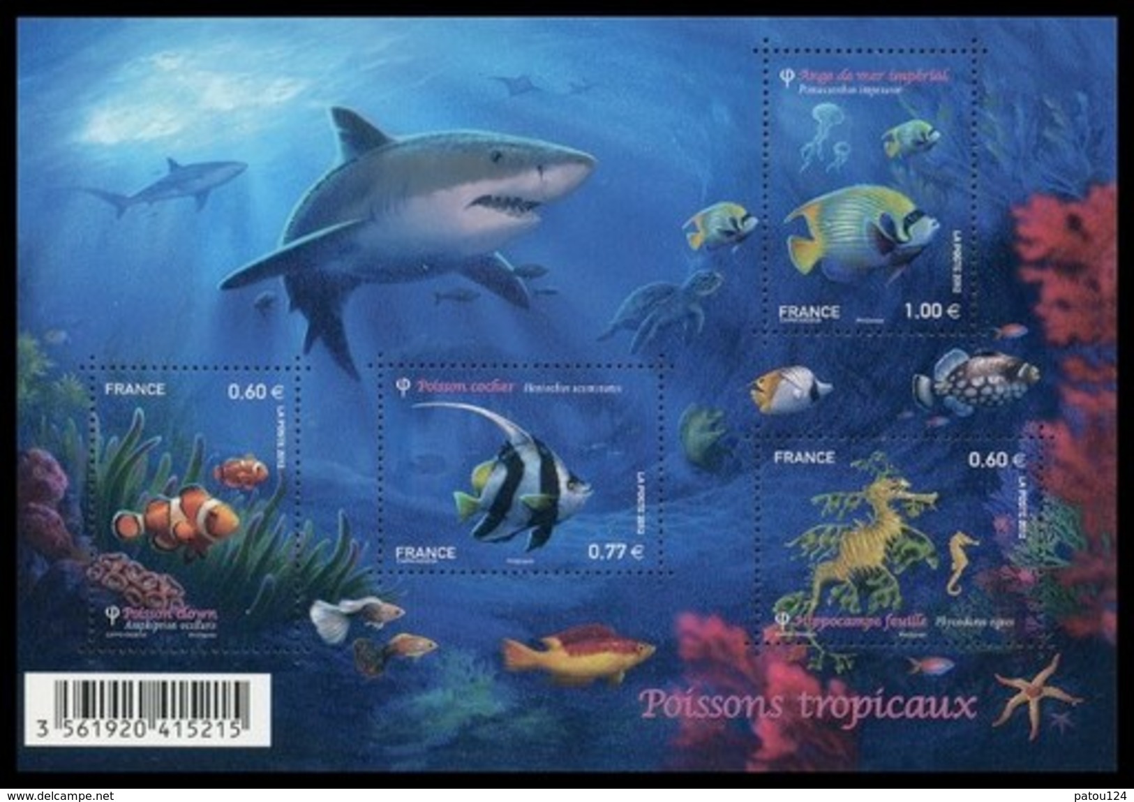 Bloc-feuillet F4646 - Poissons Tropicaux" - 2012 - Mint/Hinged