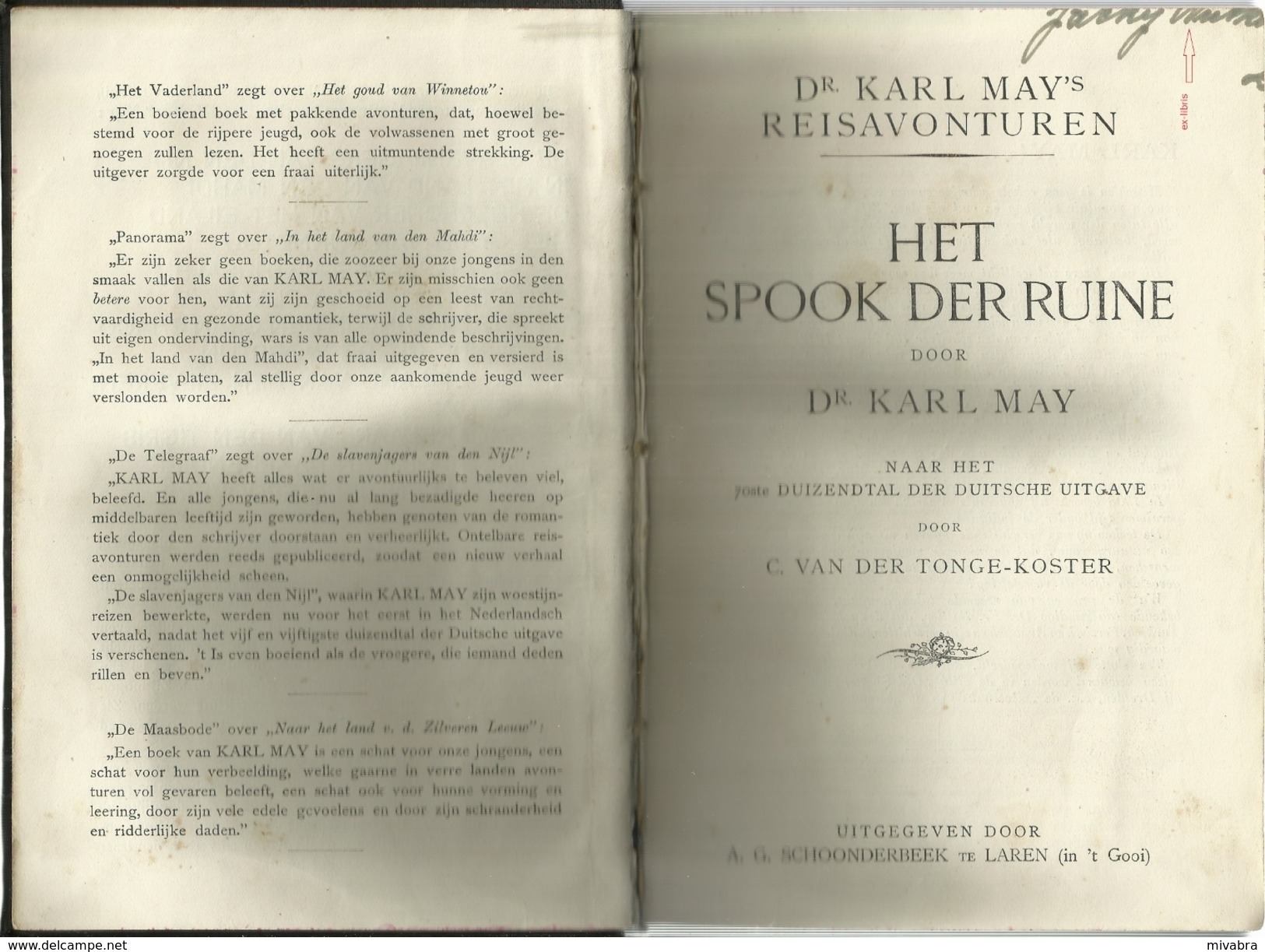 DR. KARL MAY - DR. KARL MAY'S REISAVONTUREN - HET SPOOK DER RUINE - SCHOONDERBEEK - ?? 1920 ?? - Antiguos