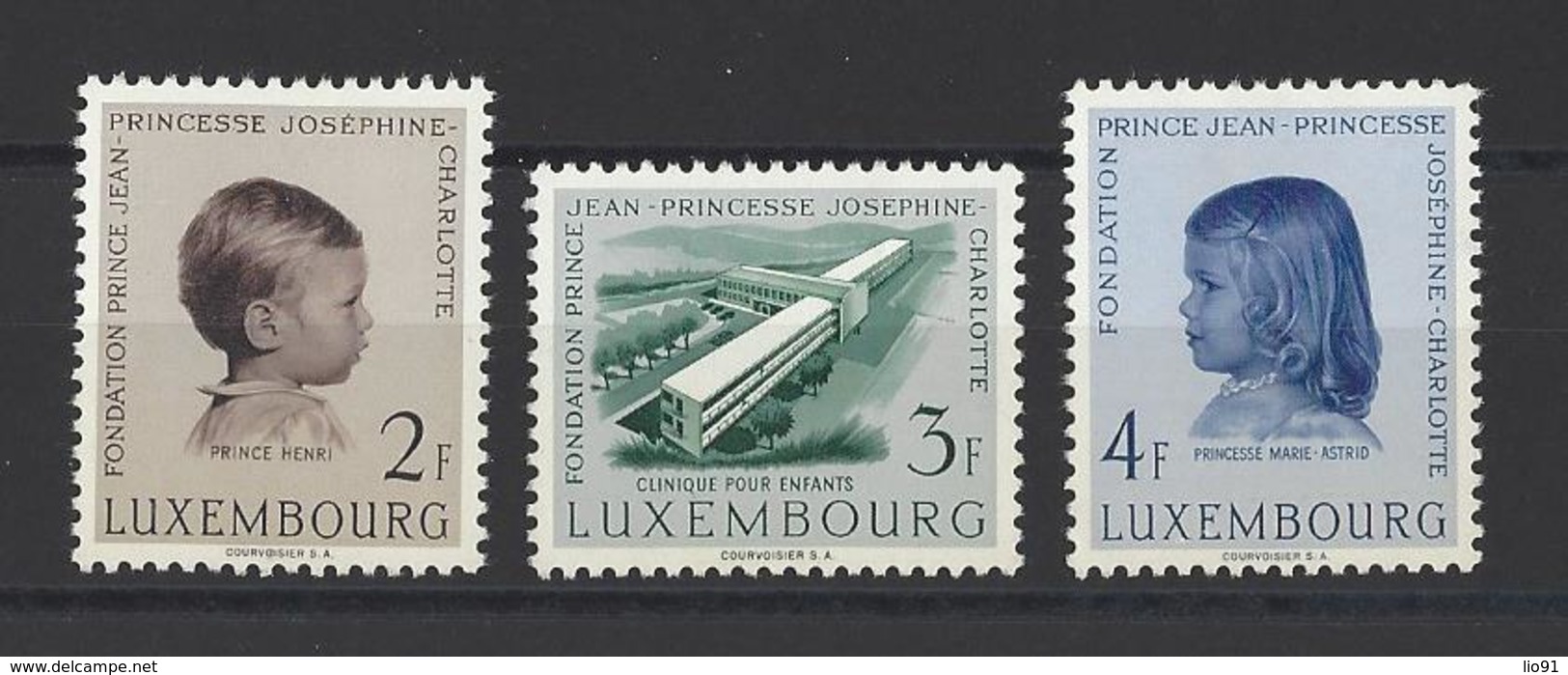 LUXEMBOURG . YT 528/530 Neuf *  En Faveur De La Clinique Pour Enfants 1957 - Unused Stamps