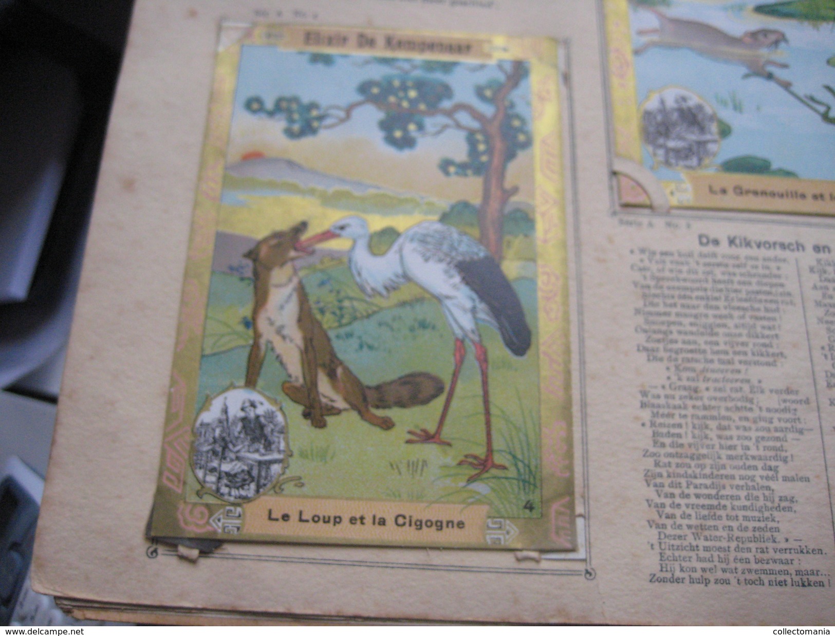 48 inserted litho cards each 12,3X8,3cm Album Japanese theme Fables de la Fontaine PUB Neefs Jacques, around 1900