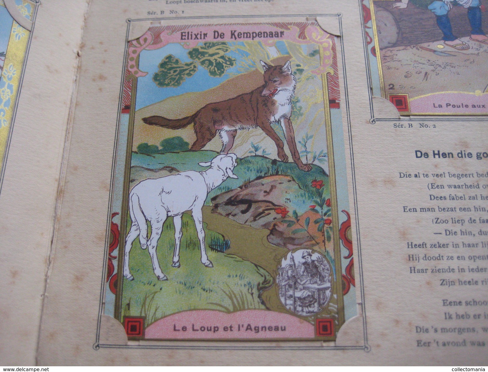 48 inserted litho cards each 12,3X8,3cm Album Japanese theme Fables de la Fontaine PUB Neefs Jacques, around 1900