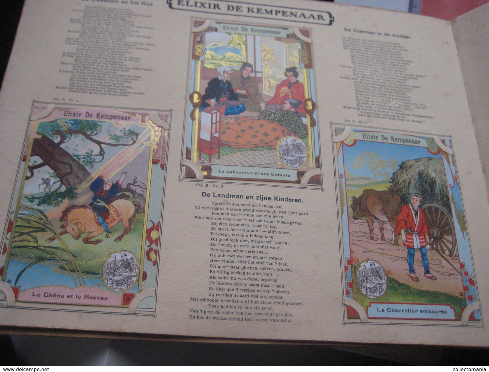 48 inserted litho cards each 12,3X8,3cm Album Japanese theme Fables de la Fontaine PUB Neefs Jacques, around 1900