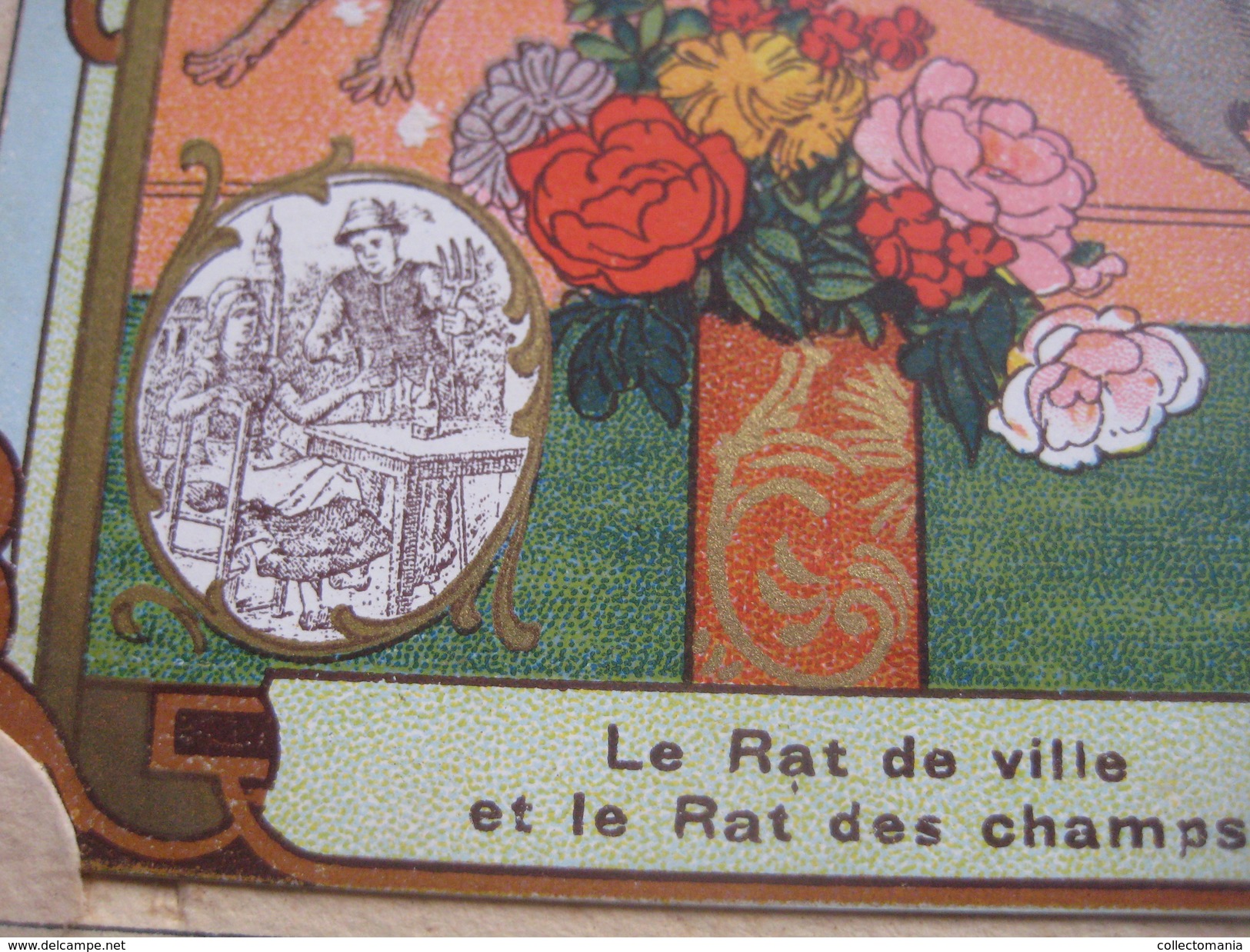 48 inserted litho cards each 12,3X8,3cm Album Japanese theme Fables de la Fontaine PUB Neefs Jacques, around 1900