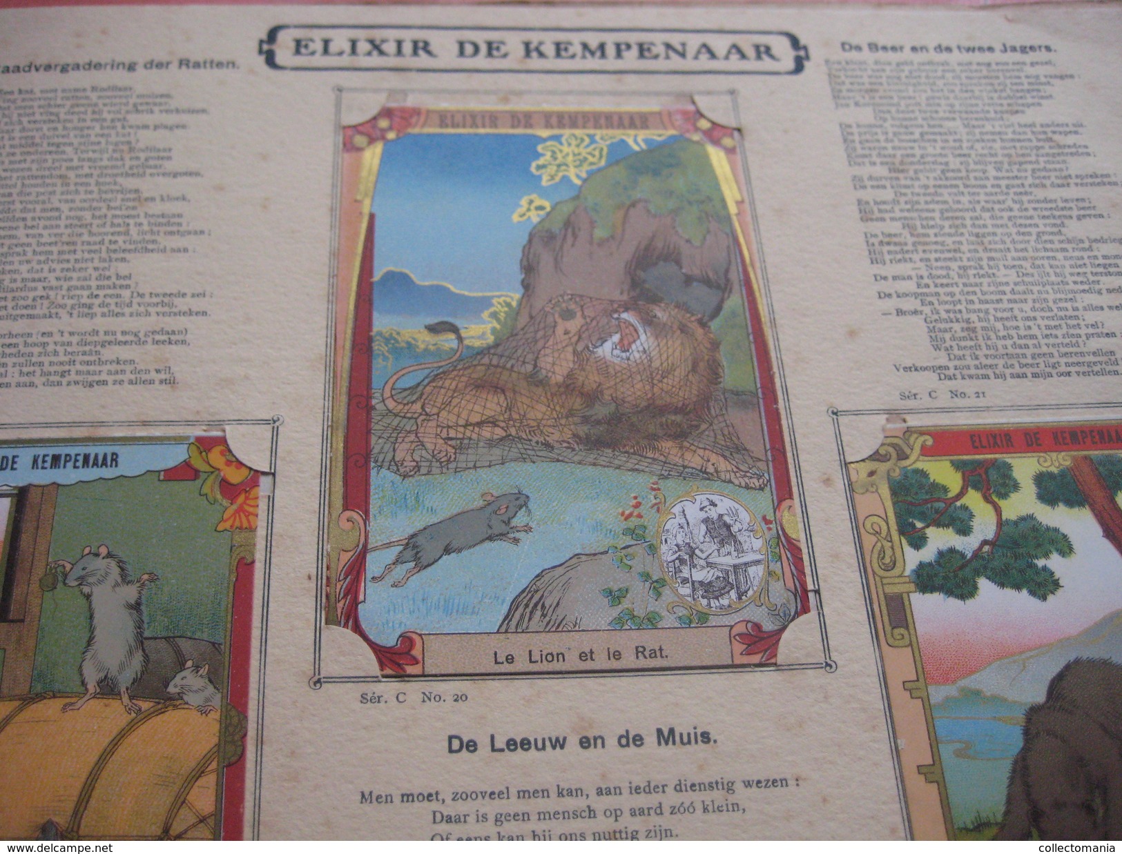 48 inserted litho cards each 12,3X8,3cm Album Japanese theme Fables de la Fontaine PUB Neefs Jacques, around 1900