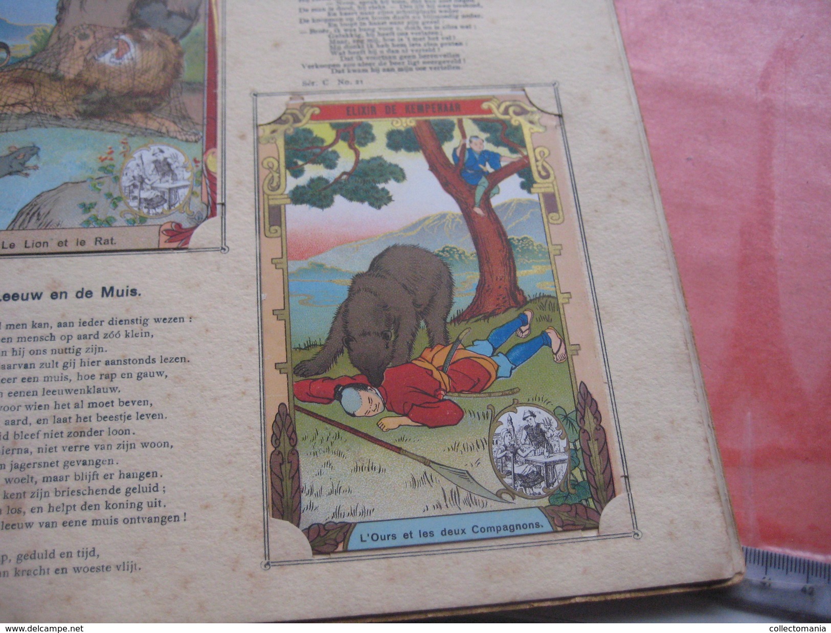 48 inserted litho cards each 12,3X8,3cm Album Japanese theme Fables de la Fontaine PUB Neefs Jacques, around 1900