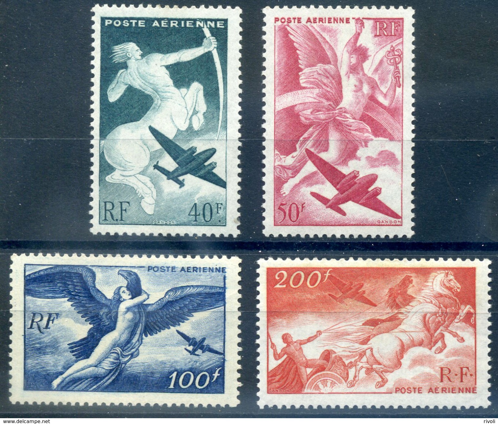 FRANCE POSTE AERIENNE 1946 PA16 à 19 NEUF** LUXE SANS CHARNIERE COTE 18E - 1927-1959 Nuevos