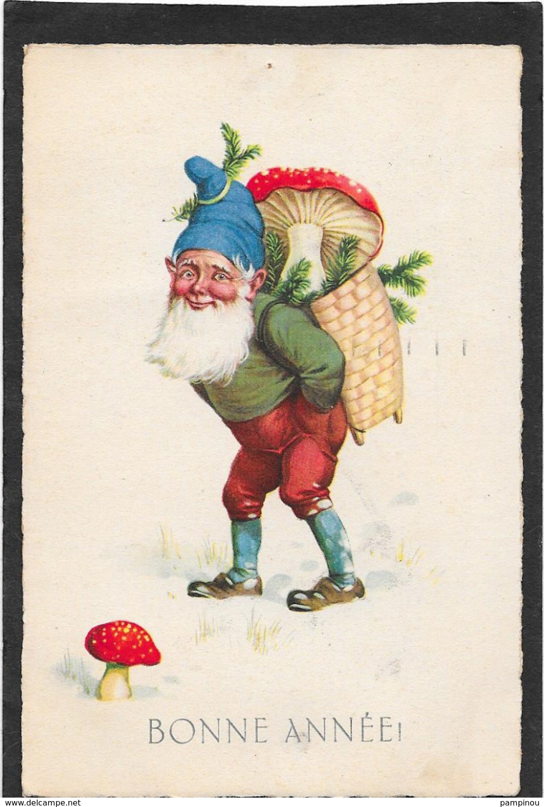 Lutin, Nain, Gnome, Champignons - Hotte - Bonne Année - Andere & Zonder Classificatie