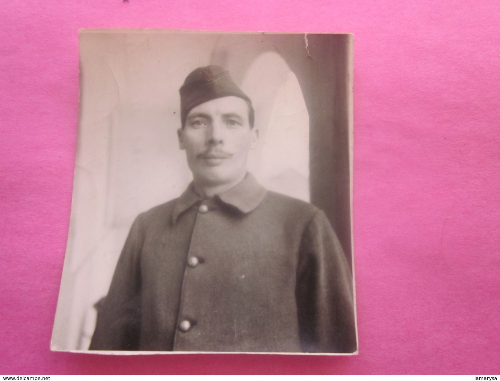 WW1 Photo Originale Identité Soldat Armée Française Terre Avec Calot Gabardine Moustache Photographie Guerre,Militaire - Guerre, Militaire