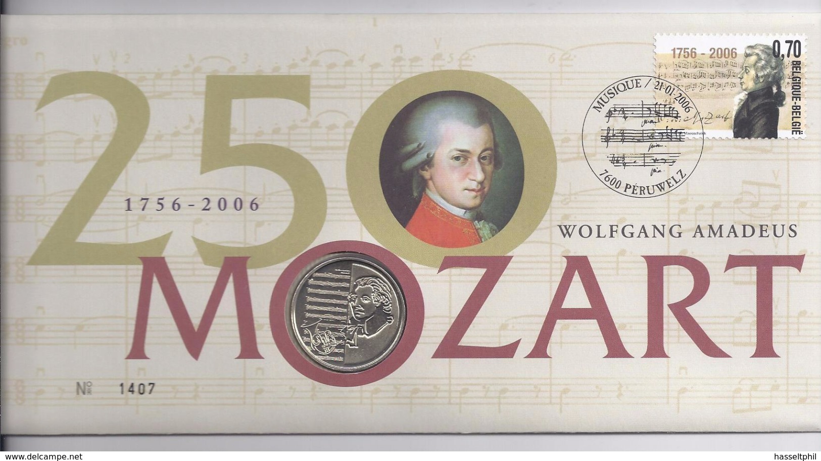 Belgie - Belgique Numisletter 3470 Wolfgang Amadeus Mozart 2006 - Numisletter