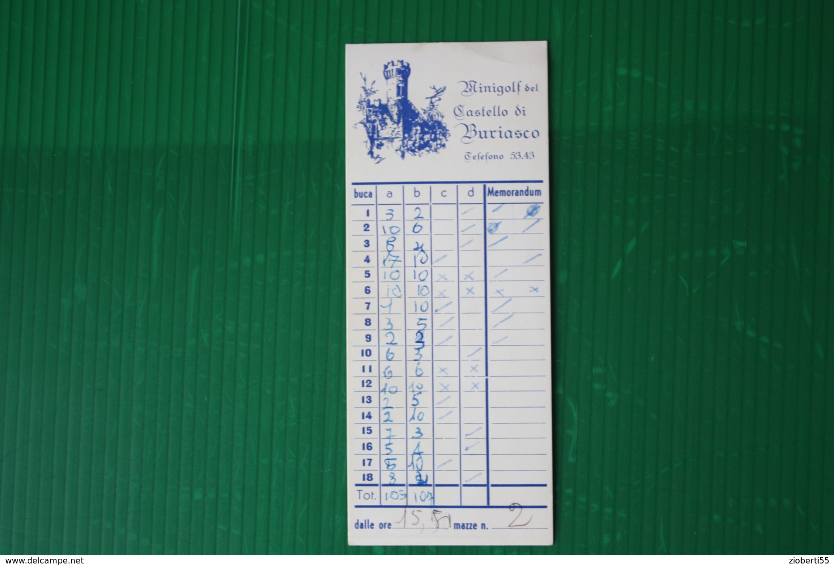 SCORE GOLF CASTELLO DI BURIASCO - ANNI 70 - Altri & Non Classificati