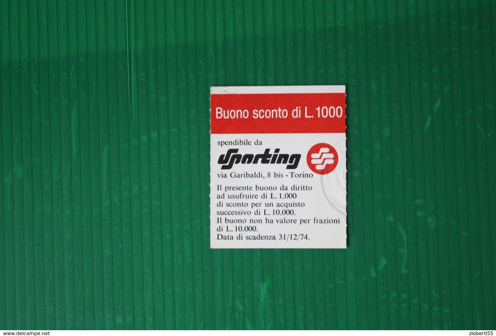 BUONO SCONTO SPORTING TORINO  - 1974 - Altri & Non Classificati