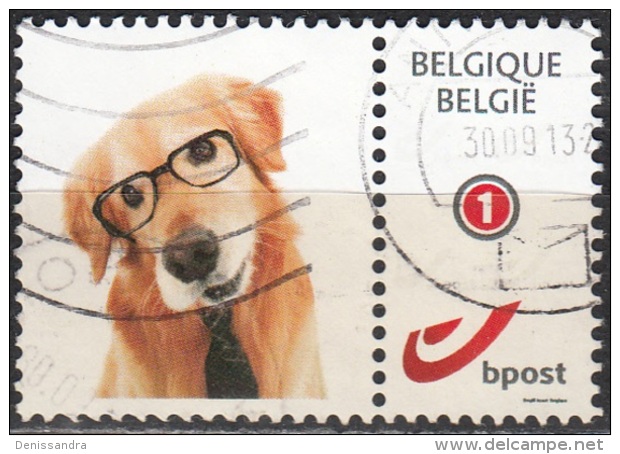 Belgique 2011 COB 4182 O Cote (2016) 1.30 Euro Logo Bpost Chien Avec Lunettes Cachet Rond - Usati