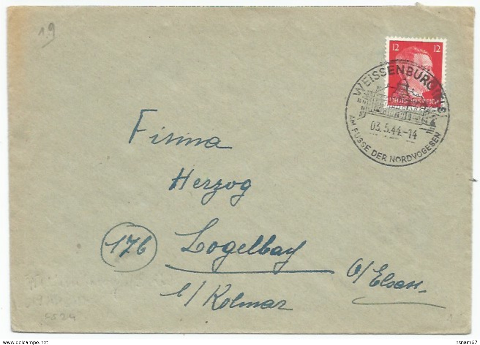 C524 - WEISSEMBURG - 1944 - WISSEMBOURG - Cachet Touristique - Alsace - Landkommissar - - Lettres & Documents