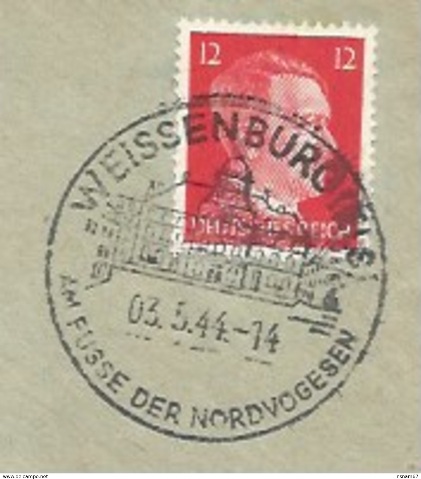 C524 - WEISSEMBURG - 1944 - WISSEMBOURG - Cachet Touristique - Alsace - Landkommissar - - Lettres & Documents