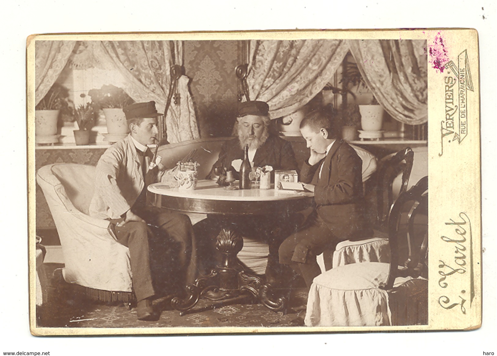 Très Jolie Photo Sur Carton ( Gd Modèle) De Lucien VARLET De VERVIERS En 1893 - Intérieur De Maison - Lieux