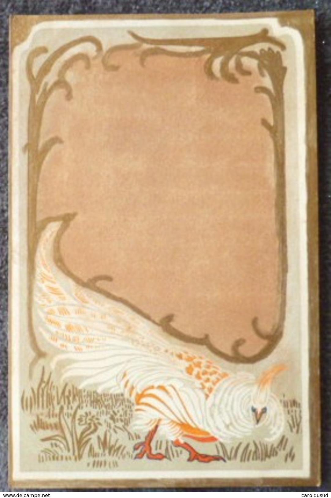 Cpa 1905 Litho CHROMO ART NOUVEAU Precurseur ILLUSTRATEUR KIRCHNER ? Estampe Japonaise Oiseau Poule Faisan Paon - Avant 1900