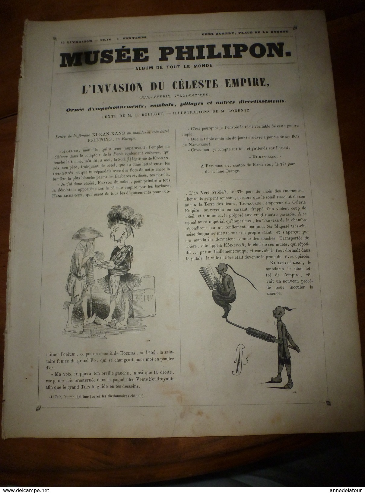 1840 MUSEE PHILIPON :Chine -Oiserie Tragi-Comique Ornée D'empoisonnements,combats,pillages Et Autres Divertissements - 1800 - 1849