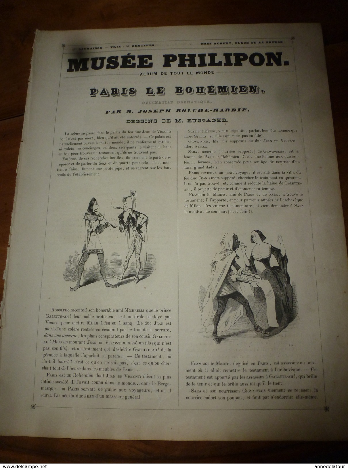 1840 MUSEE PHILIPON :Paris Le Bohémien,Galimatias Dramatique Par Joseph Bouche-Hardie, Dessins D'Eustache - 1800 - 1849