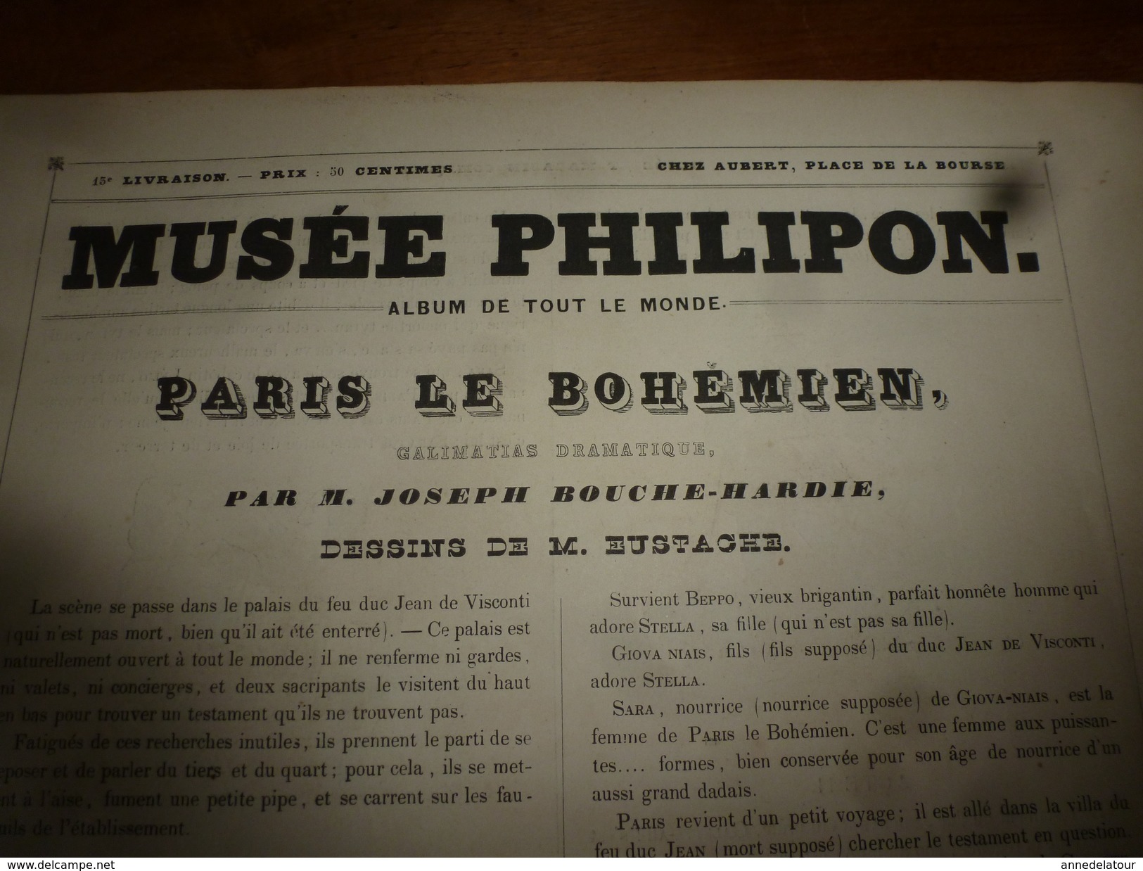 1840 MUSEE PHILIPON :Paris Le Bohémien,Galimatias Dramatique Par Joseph Bouche-Hardie, Dessins D'Eustache - 1800 - 1849