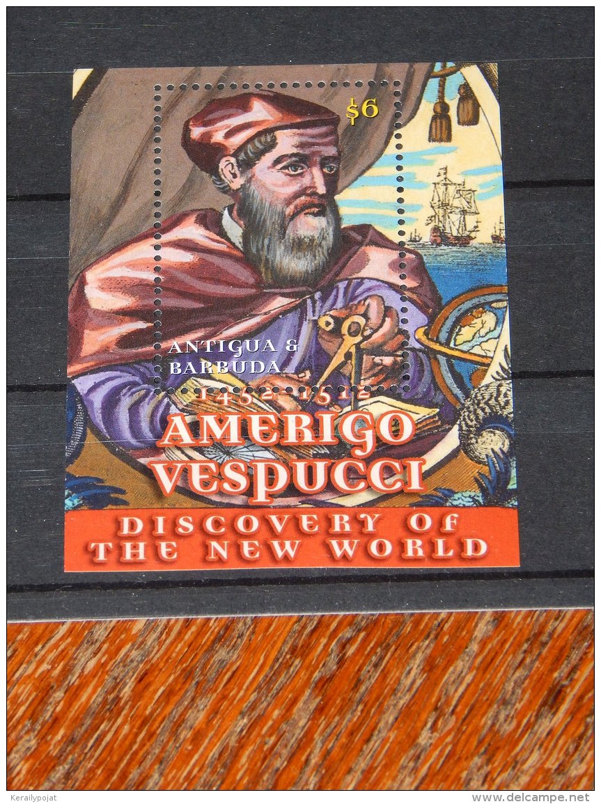 Antigua - 2002 Amerigo Vespucci Block MNH__(TH-18230) - Antigua Et Barbuda (1981-...)