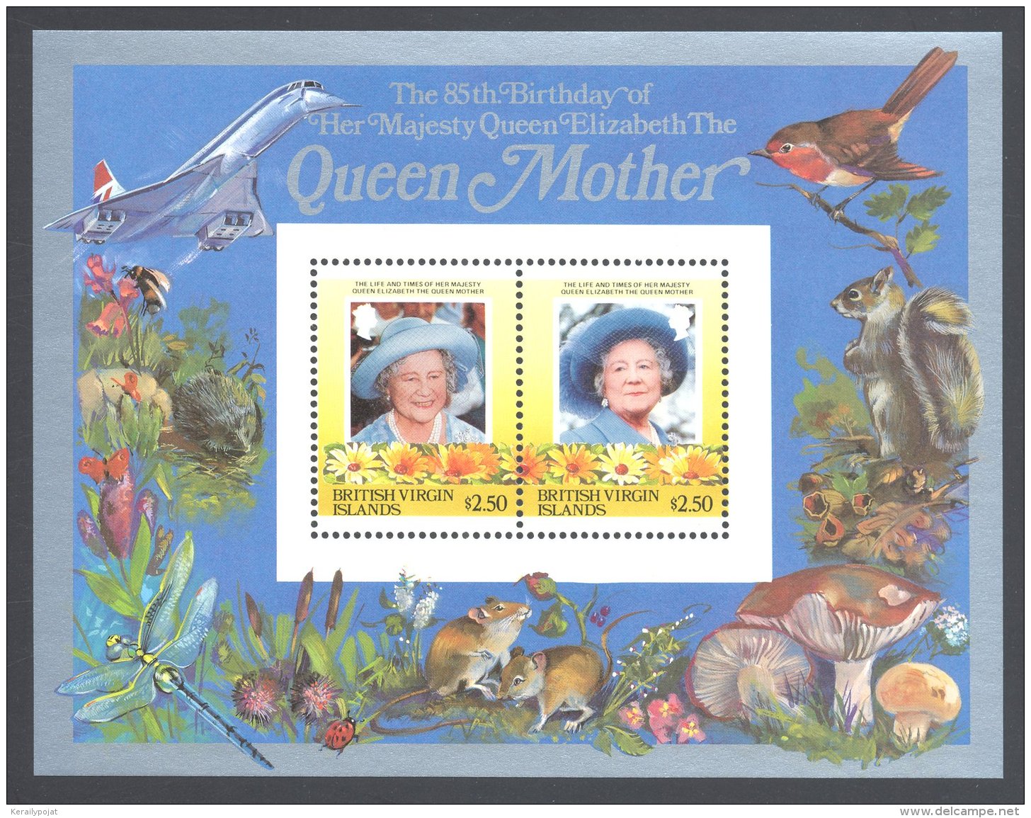 British Virgin Islands - 1985 Queen Mother Block (3) MNH__(FIL-10189) - British Virgin Islands