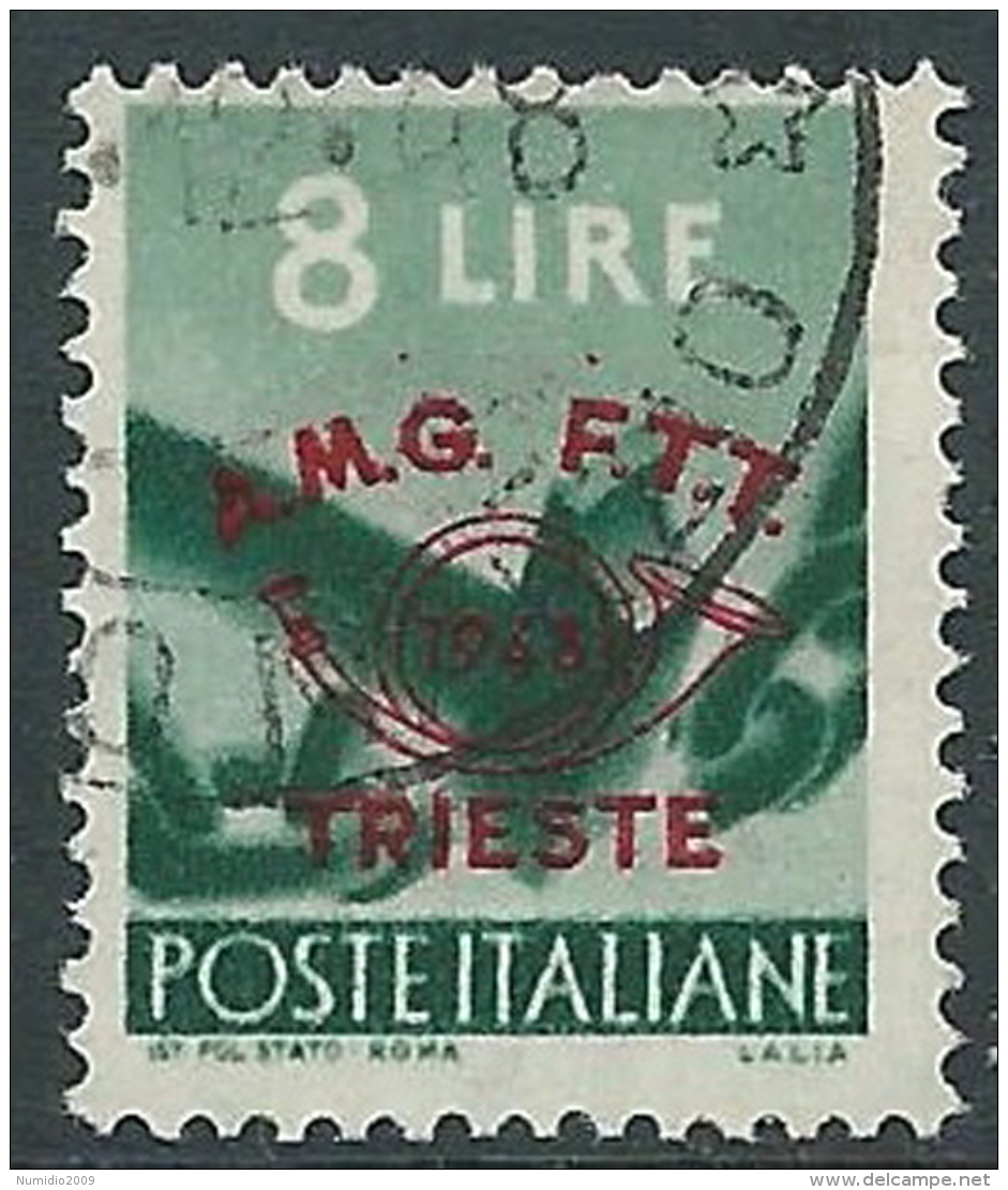 1948 TRIESTE A USATO CONVEGNO FILATELICO 8 LIRE - L6 - Usados