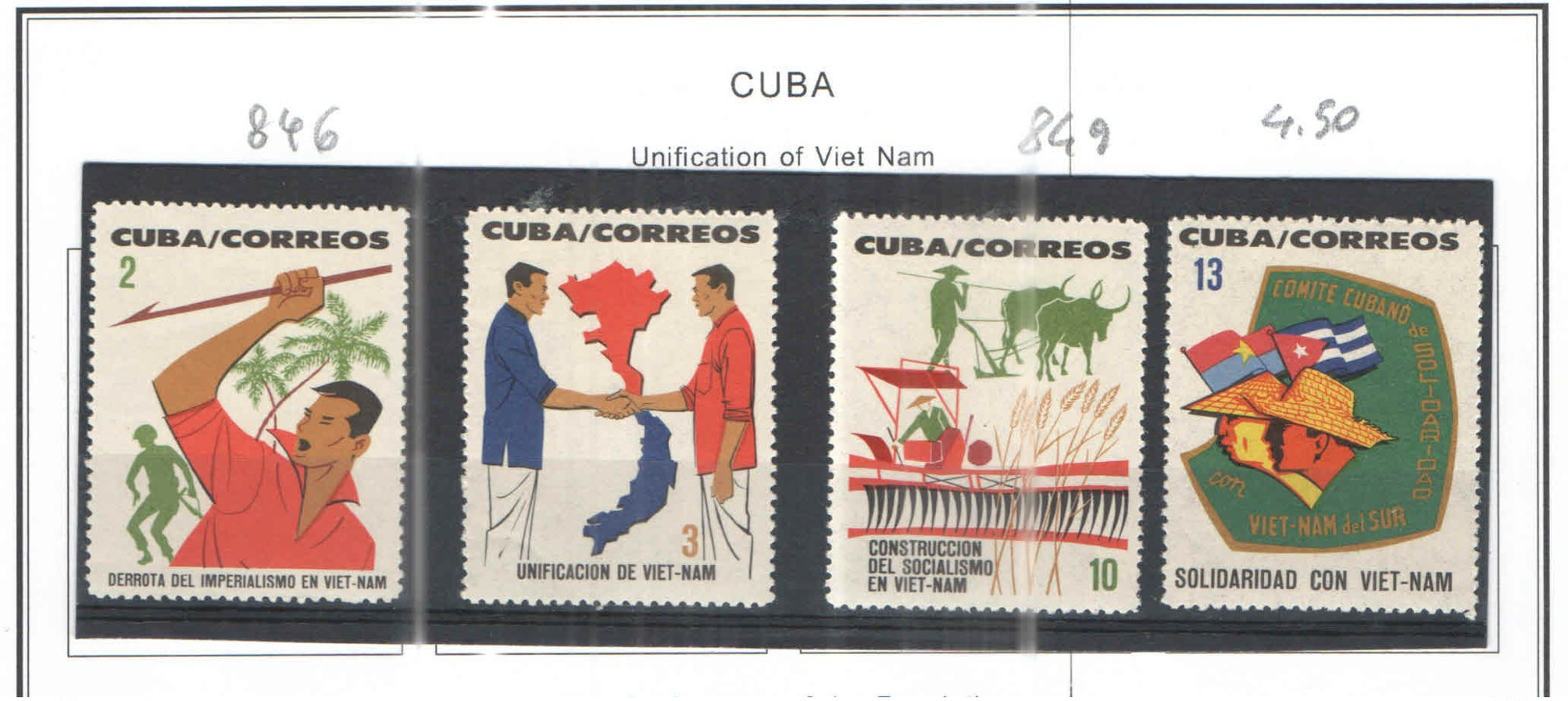 Cuba 1964 Unif.Vietnam Scott.846/849+ See Scans - Nuovi