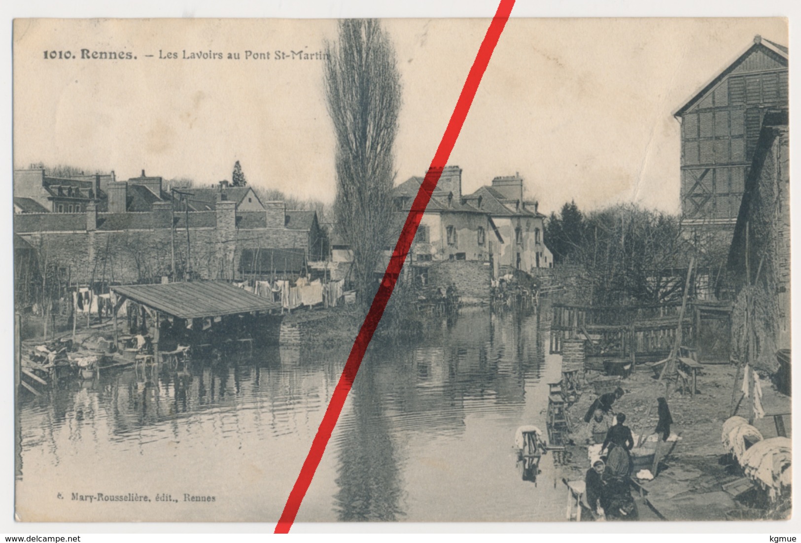 PostCard - 1910 - Rennes - Les Lavoirs Au Pont St-Martin - Feldpost - Rennes