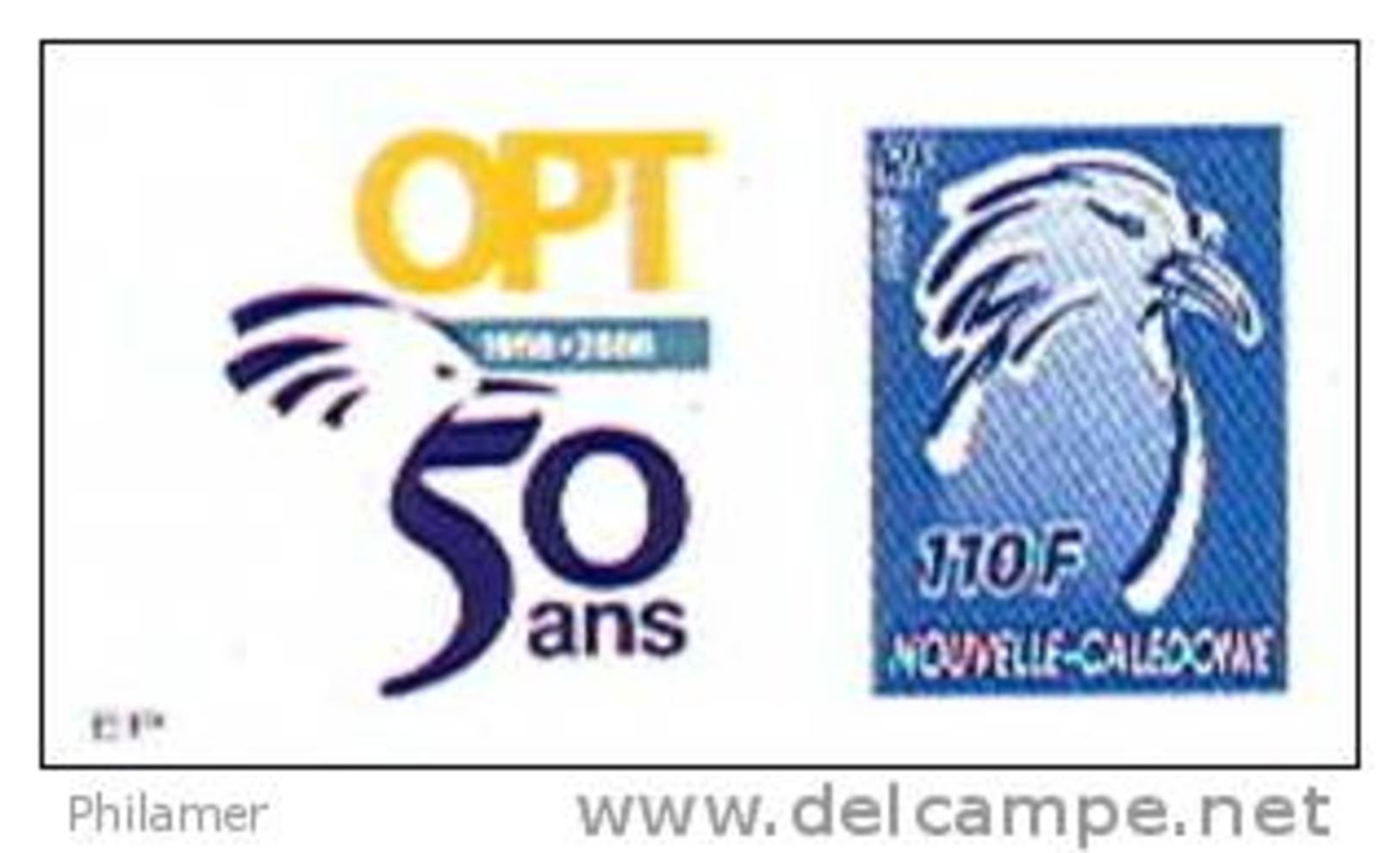 Nouvelle Caledonie Timbre Poste Personnalise 1er Public Avec Cagou Soit Tirage Officiel 50 Ans Opt Salon Coll 2008 TBE - Autres & Non Classés