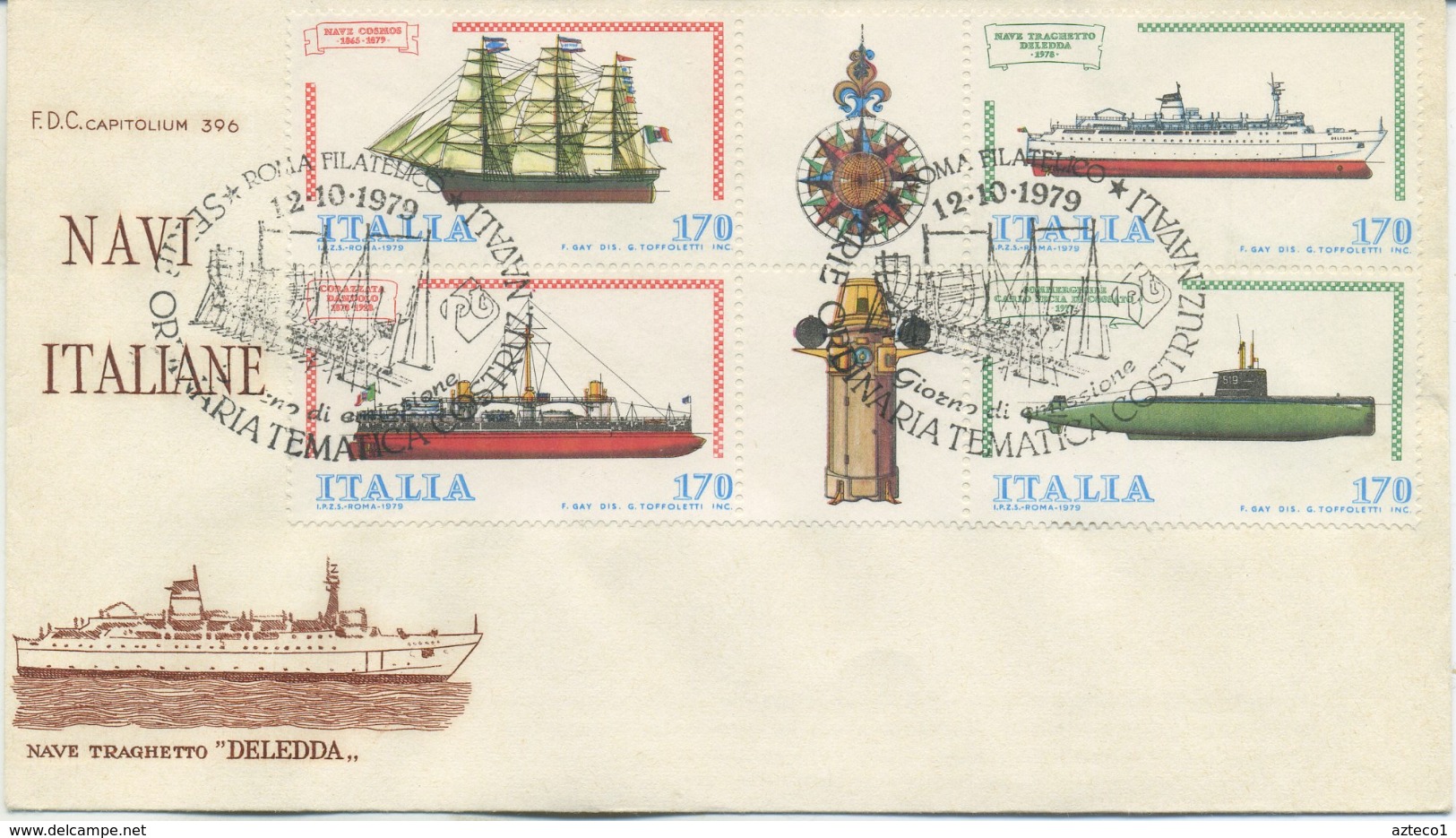 ITALIA - FDC CAPITOLIUM 1979 - COSTRUZIONI NAVALI ITALIANE - ANNULLO SPECIALE - FDC