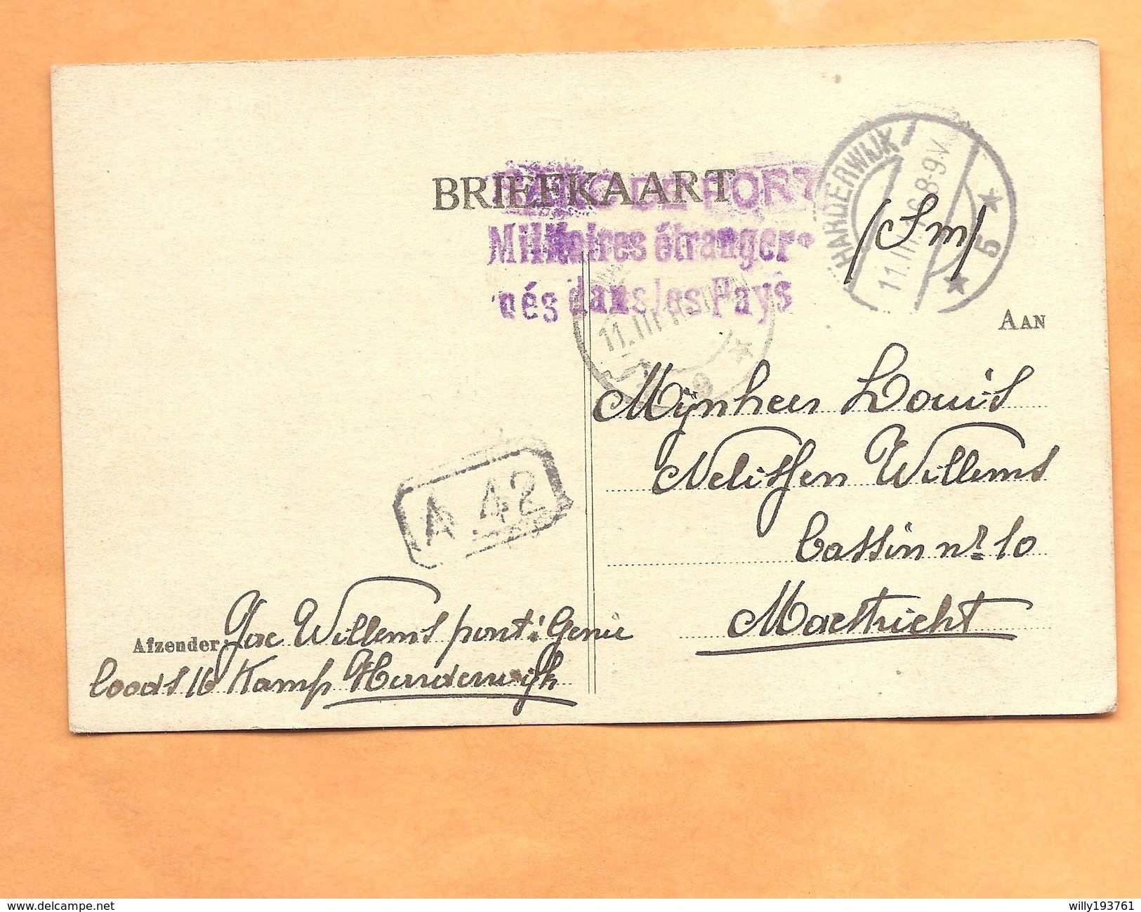 Briefkaart Kamp Harderwijk 1915 3stuks - Oorlog 1914-18