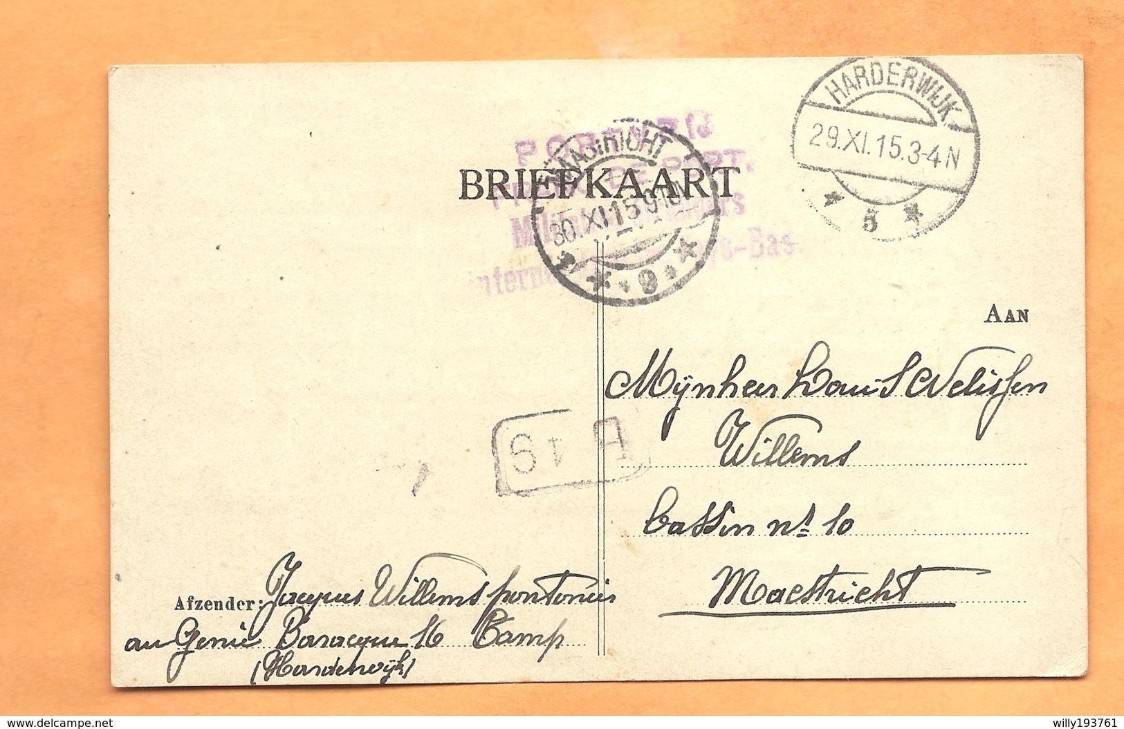 Briefkaart Kamp Harderwijk 1915 3stuks - Oorlog 1914-18