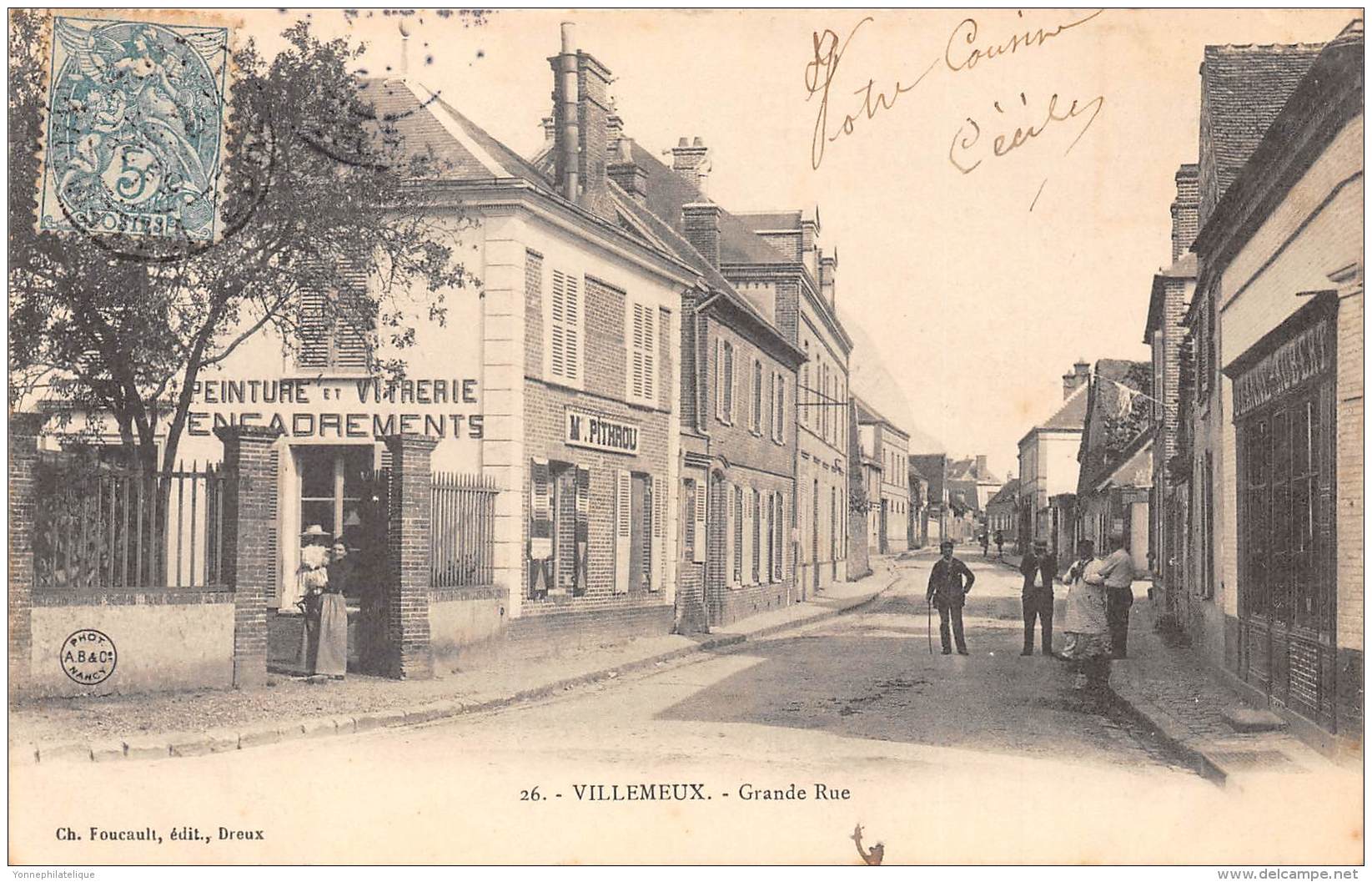 28 - EURE ET LOIR - VILLEMEUX - Grande Rue - Commerce Peinture Et Vitrerie - Villemeux-sur-Eure