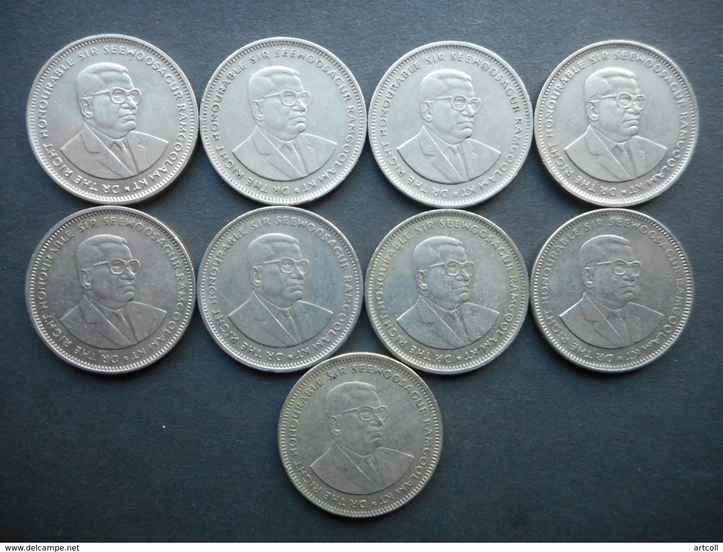 Mauritius 1 Rupee 1987-2010 (Lot Of 9 Coins) - Mauritius