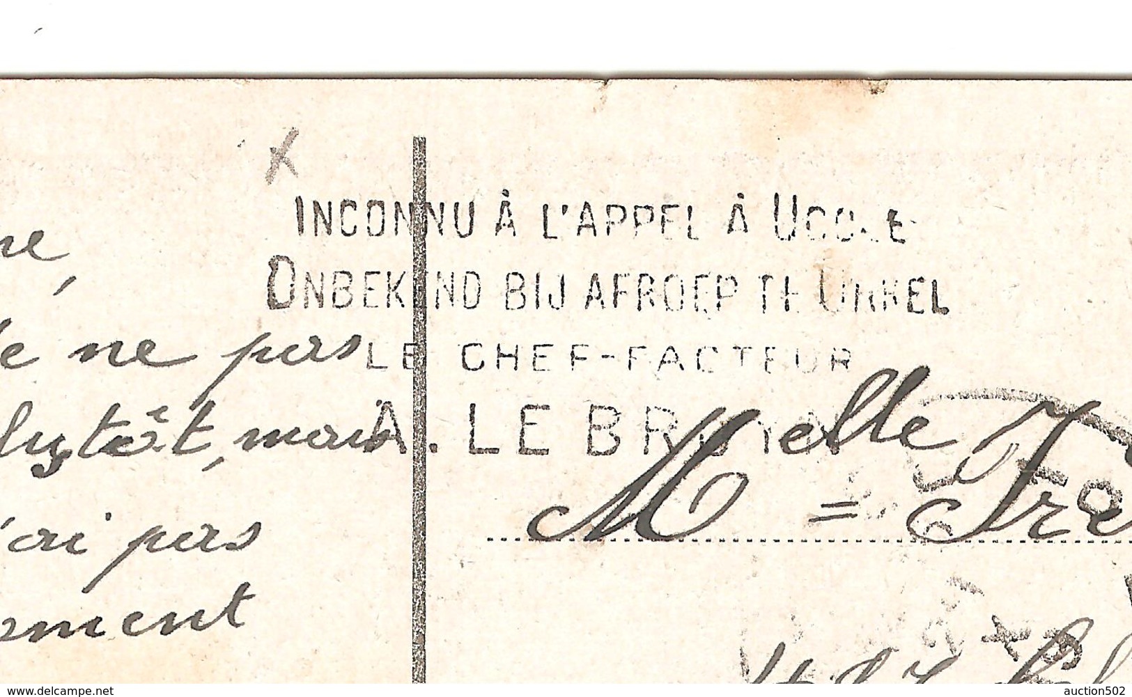 TP 137 S/CP Fantaisie C.Montignies-Le-Tilleul 29/10/1919 V.Uccle Griffe C.bilingue Inconnu...c.d'arrivée PR4201 - Langstempel