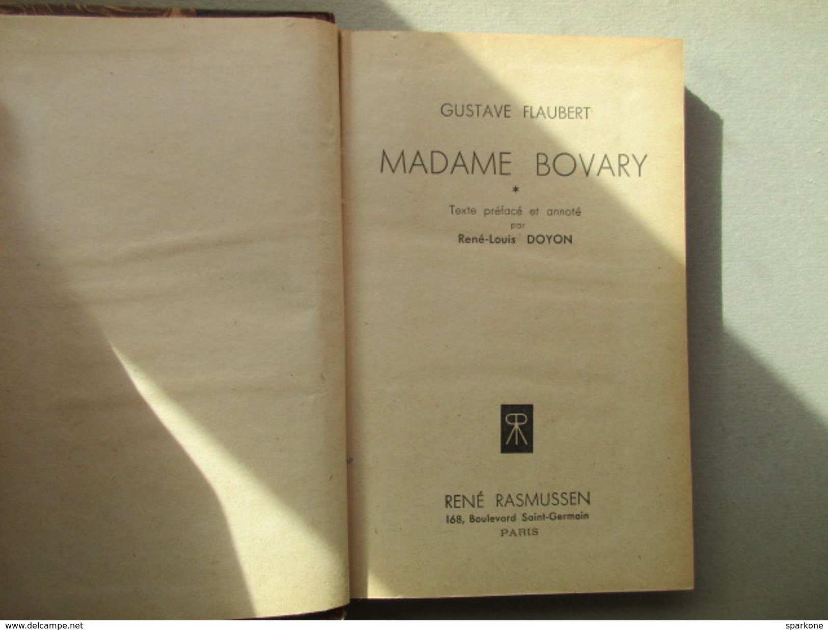 Madame Bovary "Tome 1" (Gustave Flaubert) éditions René Rasmussen De 1946 - Bibliothèque Précieuse