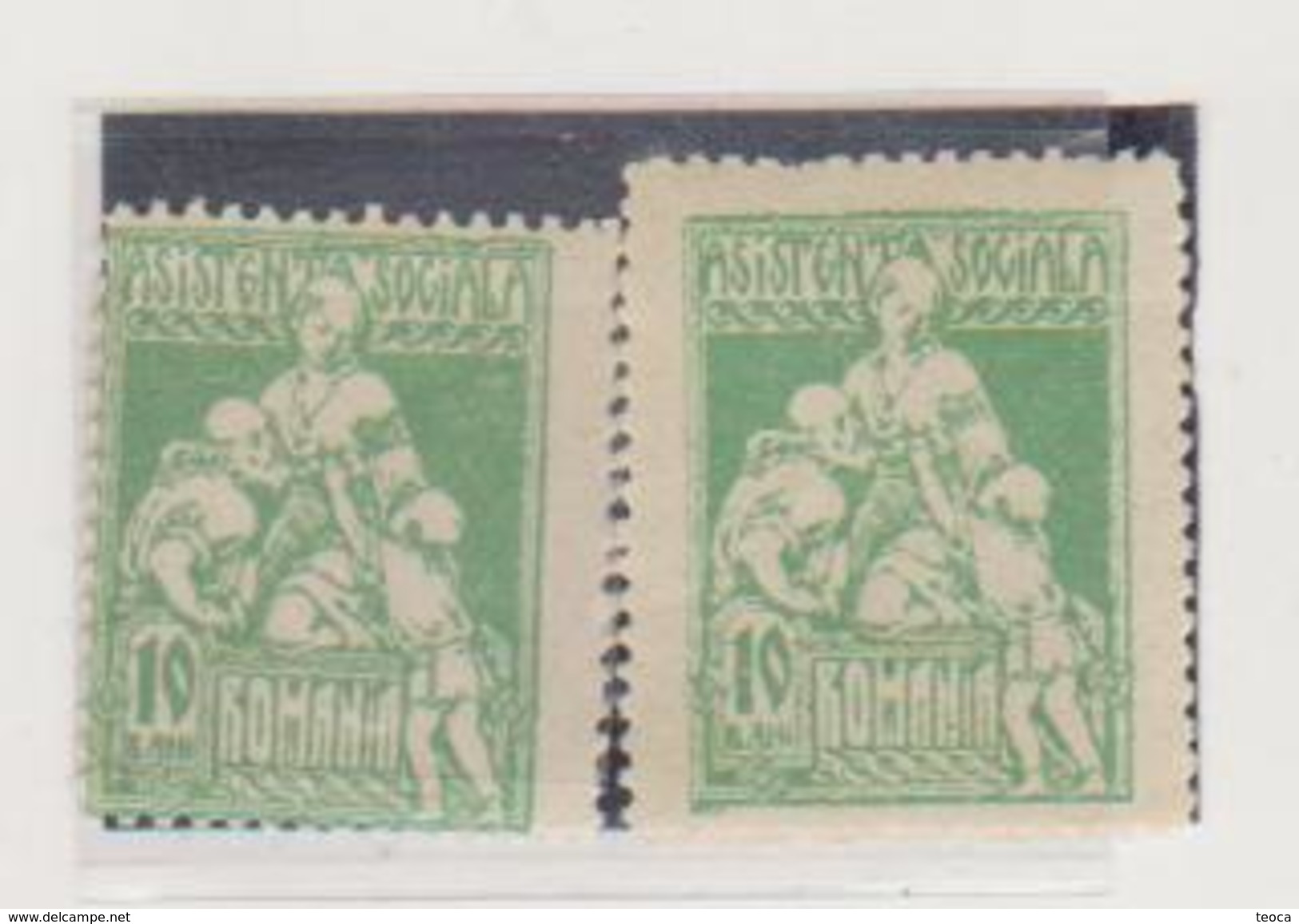 Errors Revenie Stamps Romania 1920 Social Assistence Mispleced  Image PerforATION - Errors, Freaks & Oddities (EFO)