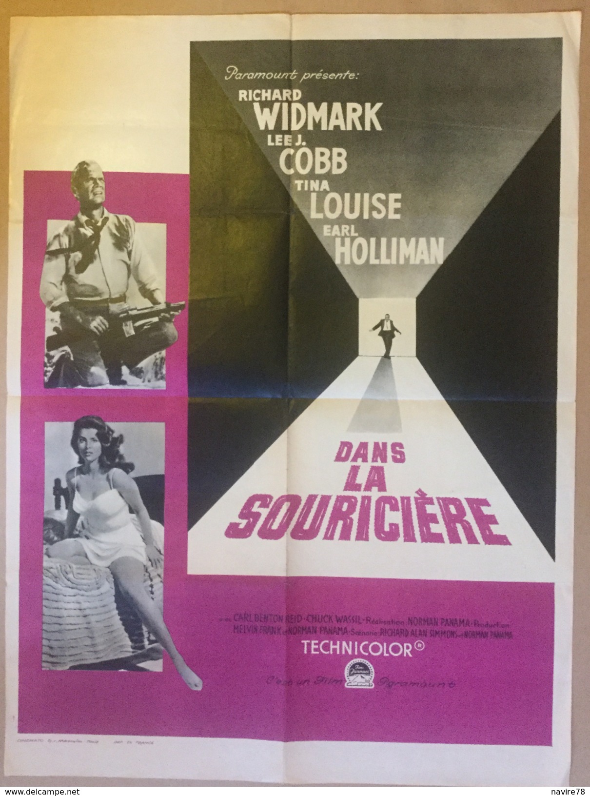 Affiche Cinéma Originale Du Film  DANS LA SOURICIERE De NORMAN PANAMA (1959 ) "THE TRAP" - Affiches & Posters