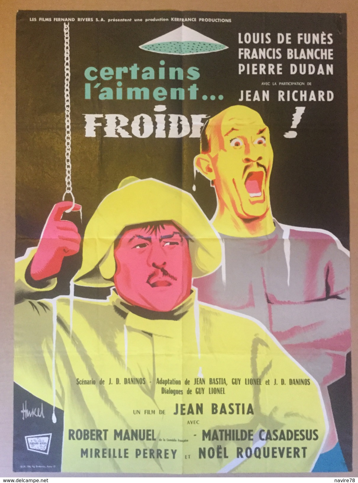 Affiche Cinéma Originale Du Film CERTAINS L'AIMENT FROIDE De JEAN BASTIA 1959 Avec LOUIS DE FUNES FRANCIS BLANCHE - Affiches & Posters