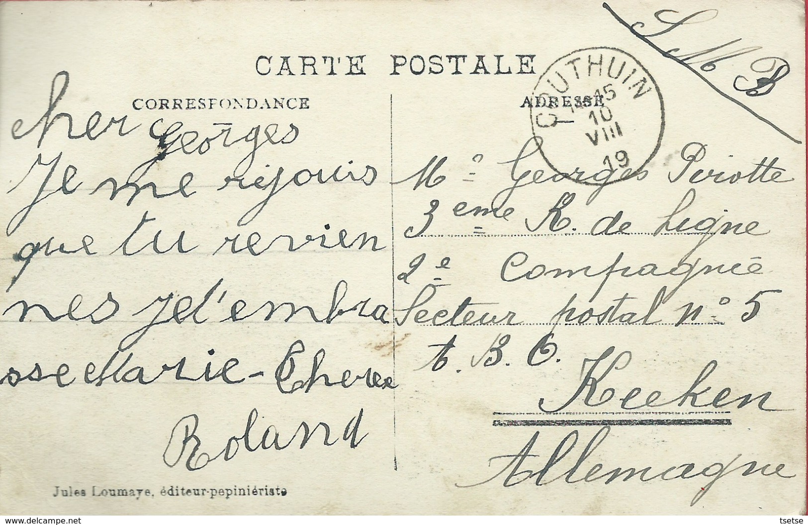 Envoz-Couthuin - Château De Gérardon - 1908 ( Voir Verso ) - Héron