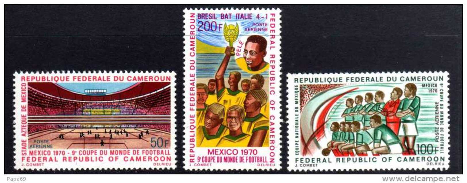 Cameroun  PA N° 165 / 67  XX  9ème Coupe Du Monde De Football, Les 3 Valeurs Sans Charnière TB - Kamerun (1960-...)