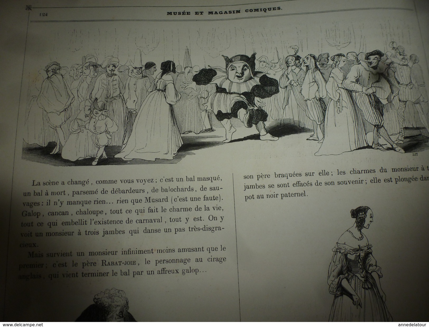 1840 La jolie marchande de gants ,toutes les scènes en belles gigues  ( MUSEE PHILIPON ) , Texte et Dessins par Cham