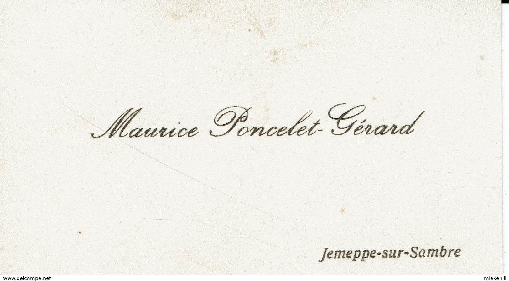 JEMEPPE SUR SAMBRE-CARTE DE VISITE MAURICE PONCELET GERARD - Cartes De Visite